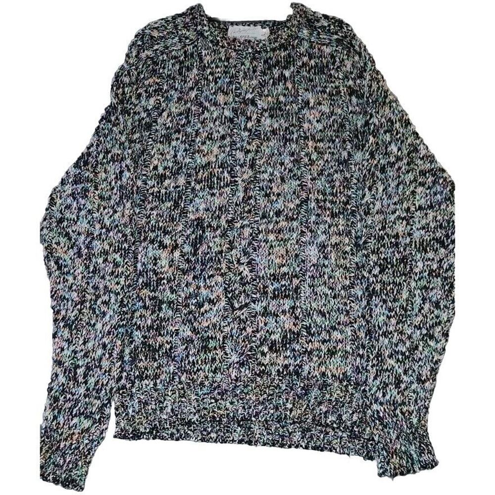 Christopher Fischer‎ For Saks Men Cable Knit Linen Cotton Sweater Sz L Winter